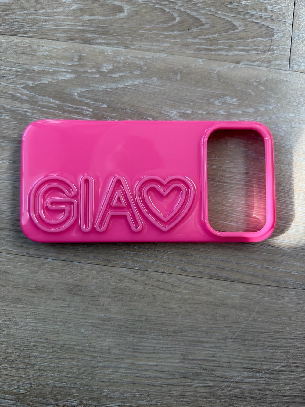 BaubleBar Hot Pink GIA Heart Glossy Phone Case